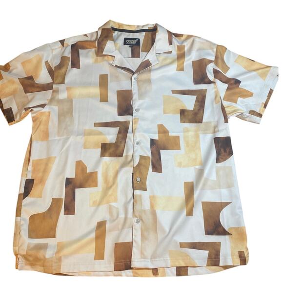 Fresh Prints of Bel-Air Men's Button-Up Shirt 2X – Geometric Abstract Print - Picture 1 of 5